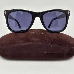 Tom Ford TF336 01V Leo Black Frame Grey Lens Sunglasses w/ Case Italy 52-21-145
